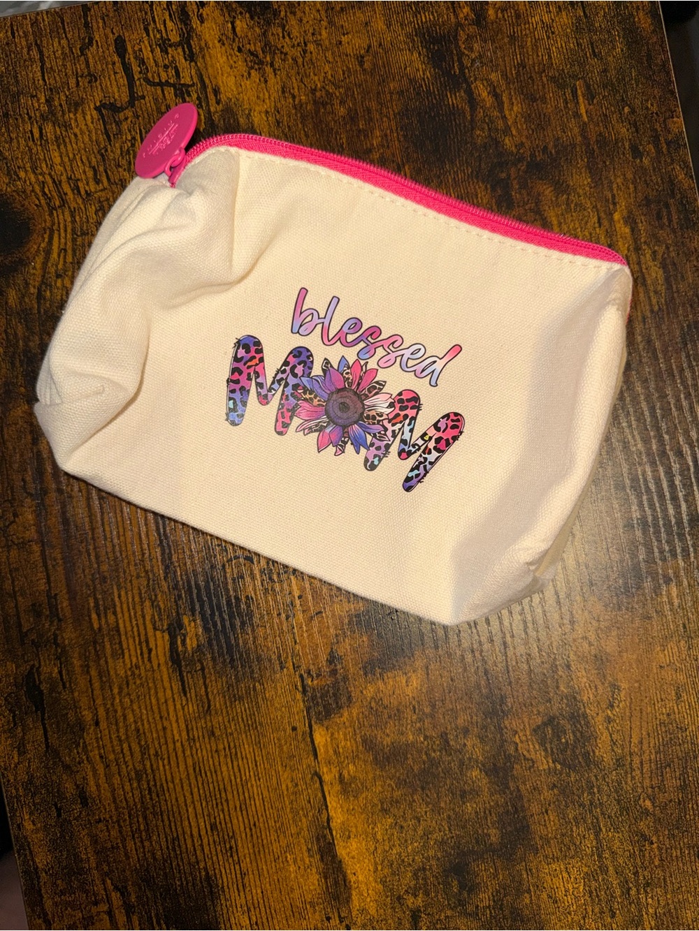 Origins Pink-Trim 'Blessed MOM' Canvas Pouch